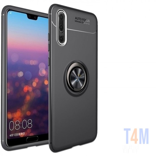 CAPA SILICONE AUTO FOCUS COM ANEL DE DEDO HUAWEI P20 PRO